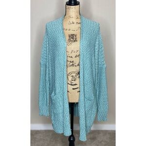 L LOVE- Light Blue Popcorn Cardigan size 1X/2X NWT Plus Size